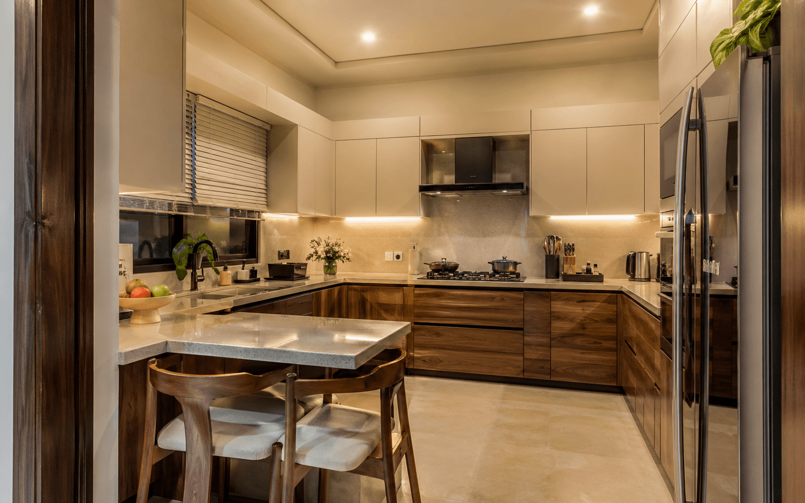 Fully equipped luxe kitchen with tea and coffee station